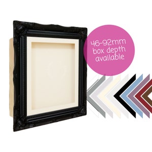 New Black Rococo Baroque Style Ornate Deep Shadow Box Display Frame 3D Object Framing 8x10 10x12 12x16 16x20 Various Depths & Mount Colours