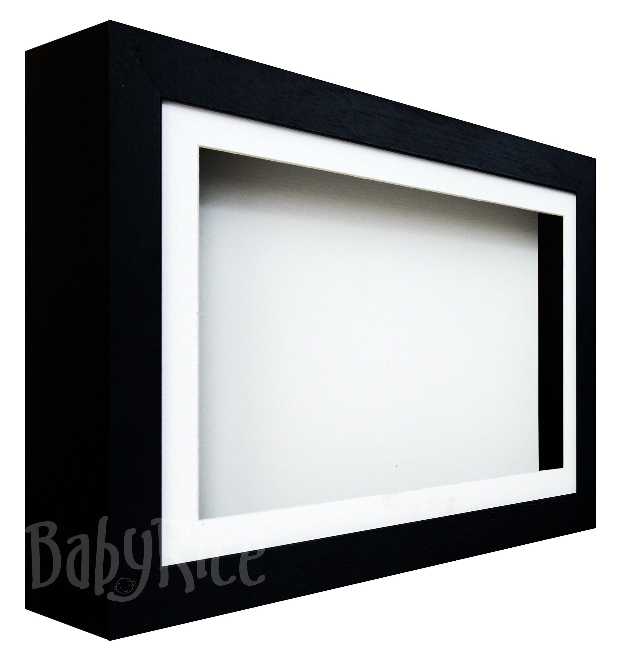 3D Shadow Box Photo Frame fits 3 Pictures Black White Deep Display Frames 