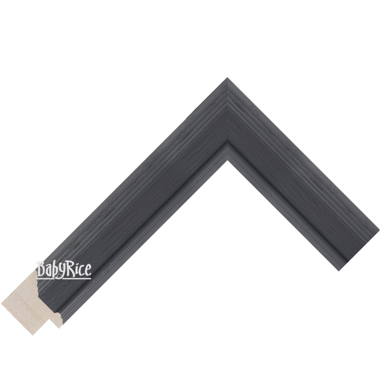 Wooden frame moulding chevron, dark brown stepped scoop profile
