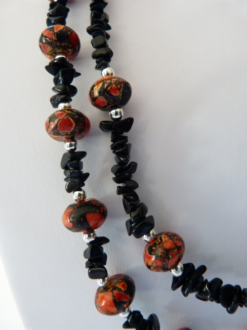 obsidian-semi-precious-stones-sterling-silver-mosaic-magnasite-fall