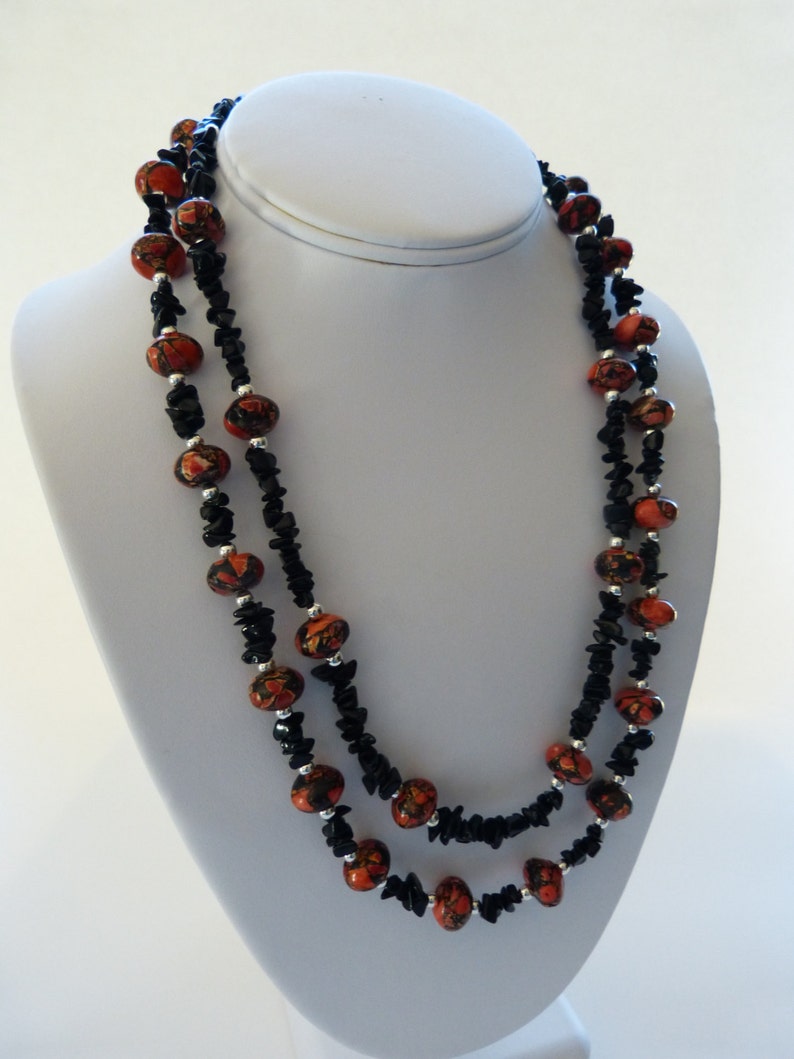 obsidian-semi-precious-stones-sterling-silver-mosaic-magnasite-fall