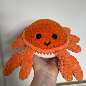 Orange Crochet Crab