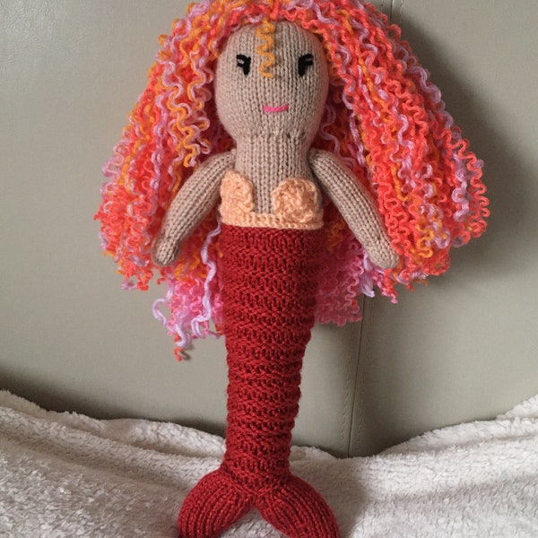 Knitted Mermaid Doll, Handmade