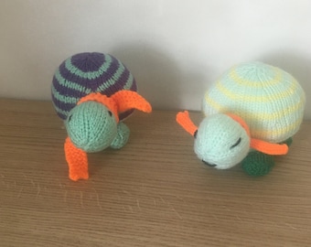 Knitted Tortoise Toys, Handmade