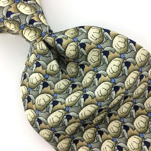 Xl 61&quot; Nature Conservancy Tortoise Gray Green Blue Silk Necktie Ties In13-199 Excellent Cravate de fantaisie Corbata de la novedad qw