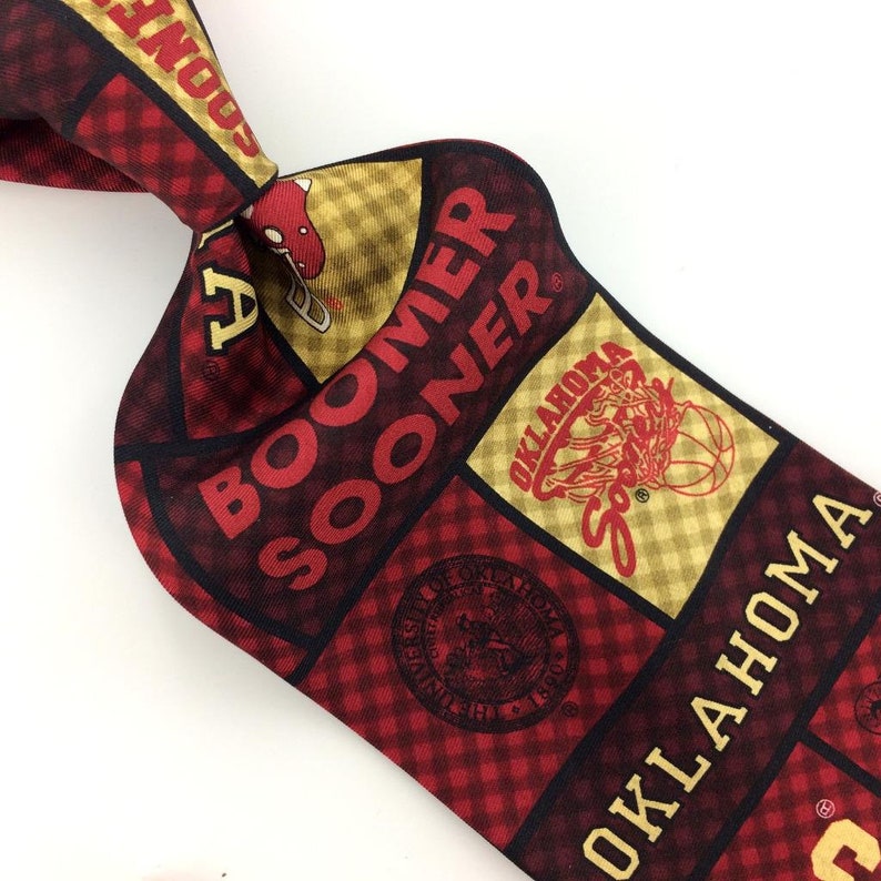 Eagle Wings Tie Oklahoma Sooners Football Silk Necktie In14-272 Novelty Ties Excellent Cravate de fantaisie Corbata de la novedad