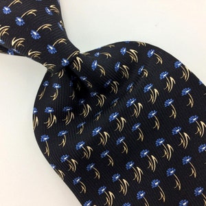 Nautica Tie Black Blue Floral Flowers Silk Necktie In14-299 Novelty Ties Excellent Cravate de fantaisie Corbata de la novedad qw