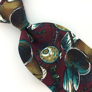 Franco Phillipe Italy Time Piece Coffee Mug Necktie In14-487 Novelty Ties Excellent Cravate de fantaisie Corbata de la novedad  qw