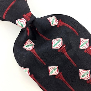 Tabasco Usa Tie Gray Black Golf Course Club Silk Necktie N4-322 Ties Novelty Excellent Cravate de fantaisie Corbata de la novedad