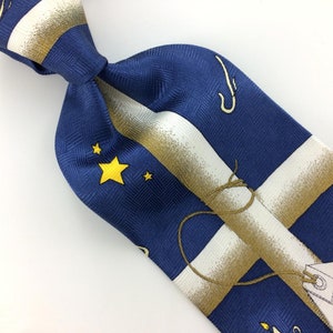 Eagle Wings Tie Christianity Cross Blue Starcandles Silk Necktie N4-307 Ties Excellent Cravate de fantaisie Corbata de la novedad