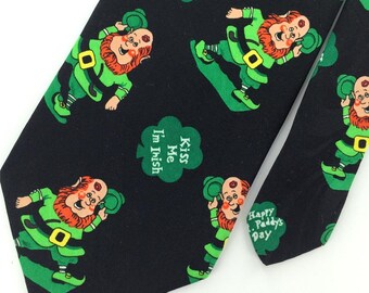 Nieuwe banden gelukkig Saint Patrick's Day kussen Silk Ierse Green stropdas Tie N1-51 Euc uitstekende Cravate de fantaisie Corbata de la novedad