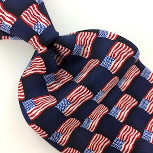 Viscount Usa Tie Flag Red Stars Stripes Silk Necktie In14- 294 Ties Novelty Excellent Cravate de fantaisie Corbata de la novedad qw