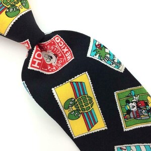 Disney Mickey Mouse Necktie Silk  Balancine Tie Works Stamps Collection IN16-203