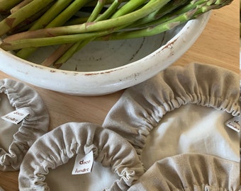 Charlotte couvre -plat en lin français naturel doublée en coton bio naturel