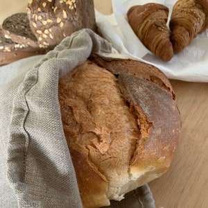 Reusable Natural French Linen Bread Bag