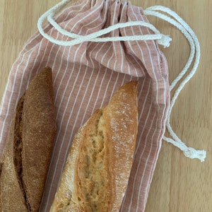 Sac à baguettes / pains longs réutilisable en lin français doublé en coton bio image 8