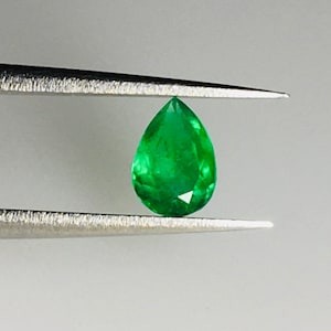 Colombian Emerald 0.23 carat Pear Shape- Loose Genuine Emerald - Designer Gemstone- May birthstone- Authentic Emerald