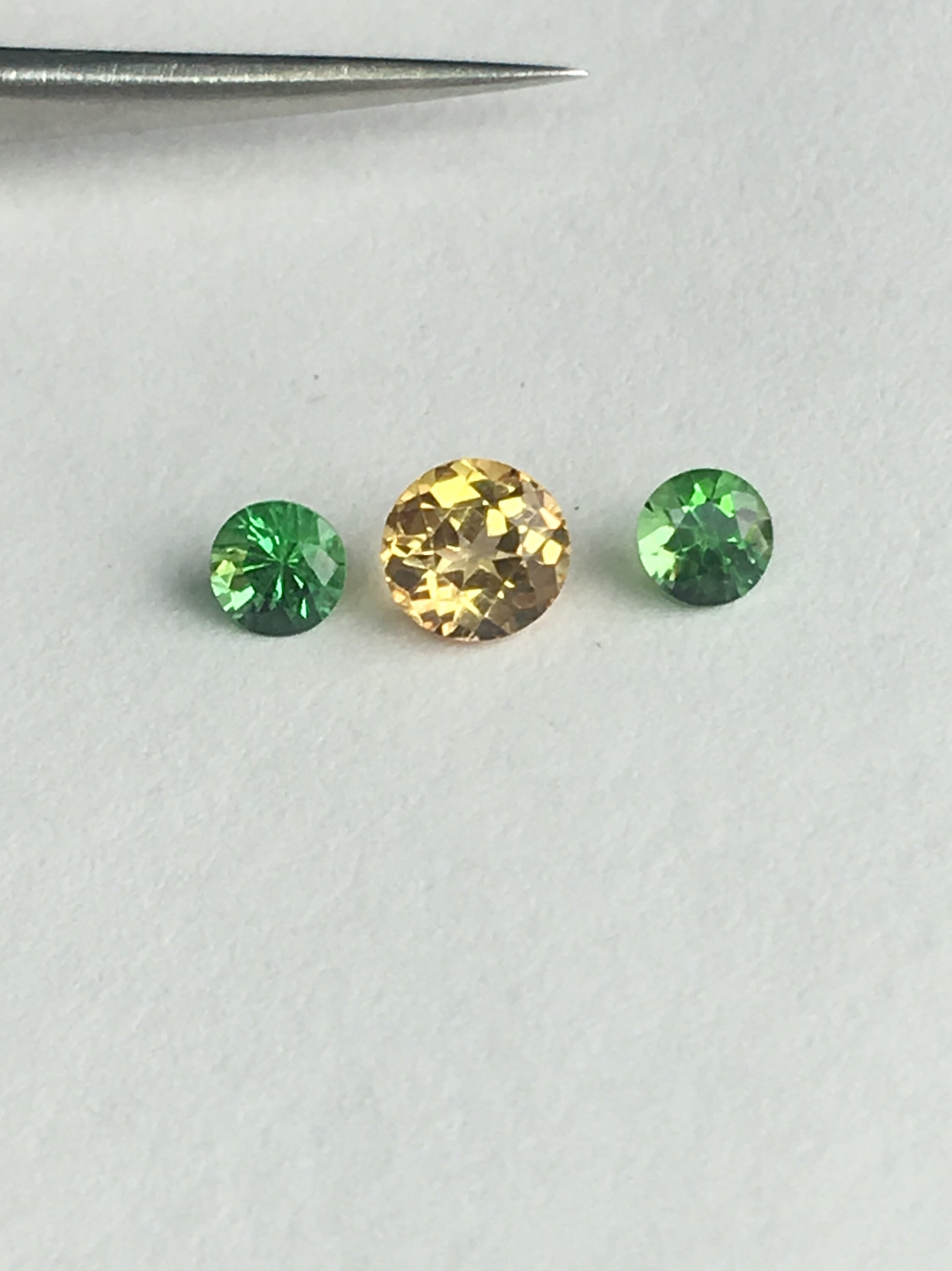 Natural Precious Topaz 0.50 carat and Tsavorite Pair 0.39 | Etsy