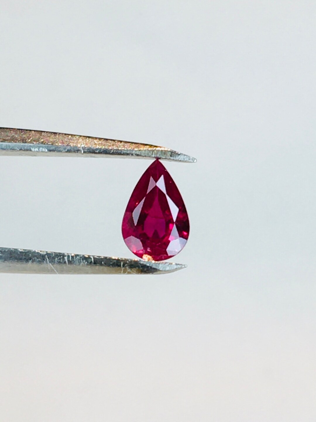 Natural Burma Ruby Pear Shape 0.51 Carat • July Birthstone • Genuine ...