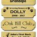 1"x2.5" Solid Brass Satin Gold Finish Name Plate Tag Custom Engraved Black Text Square Round or Notched Corners
