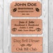 2" H x 4" W Satin Copper Trophy Base Sign Nameplate Memorial Tag Personalized Custom Logo Black Text Made in USA