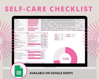 Self Care Checklist | Habit Tracker for Google Sheets