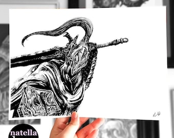 Knight Artorias Art Print, Dark Souls Gaming Poster