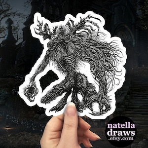 Cleric Beast Sticker, Bloodborne Car Decal Sticker, Gaming Boss, Horror Beast Werewolf sticker