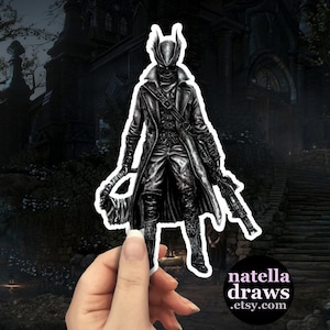 Bloodborne Hunter Sticker, Bloodborne Car Decal Sticker, Hunter Gaming Sticker