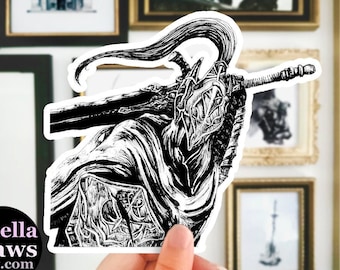 Adesivo Artorias, Adesivo Dark Souls, Artorias degli Abissi, Adesivo per laptop da gioco, Adesivo per auto Cavaliere medievale, Adesivo rinascimentale