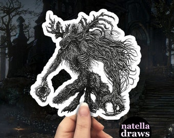 Adesivo Bestia Chierico, Decalcomania per Auto Bloodborne, Arte Horror da Gioco