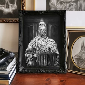 Dark Souls Archive Scholar Print, Horror Artwork, Dark Art Gothic Print