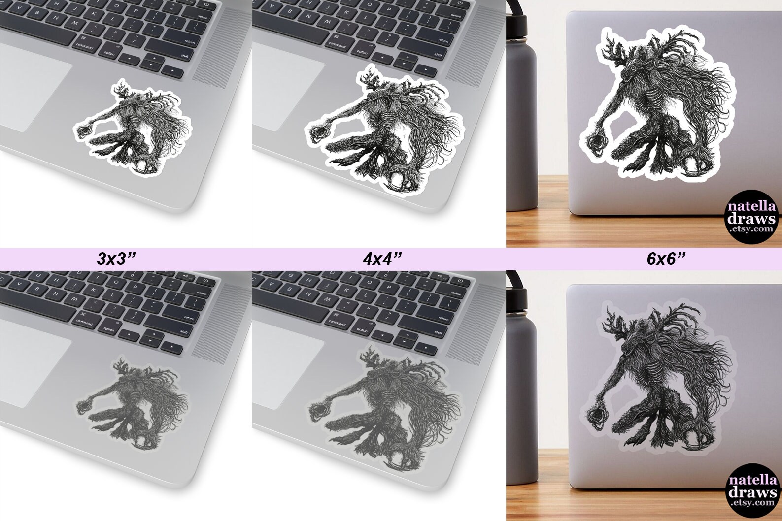 Cleric Beast Sticker, Bloodborne Car Decal, Gaming Horror Art - Etsy
