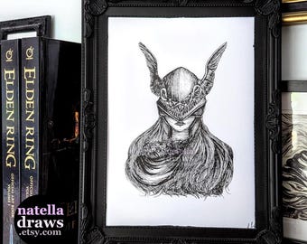 Malenia, Blade of Miquella Art Print, Elden Ring Inspired