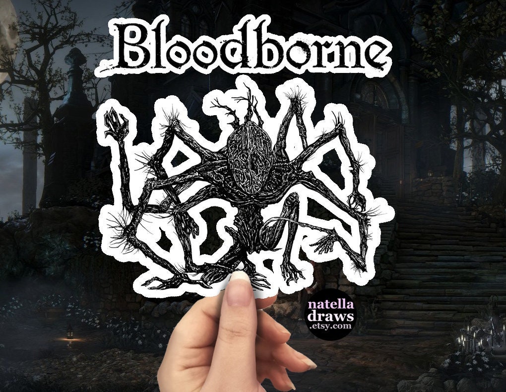 Pacchetto adesivi Bloodborne, adesivo e testo "Amygdala Great Ones", decalcomania per auto Bloodborne, adesivi per videogiochi