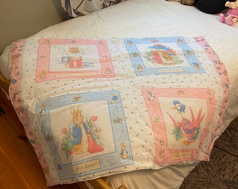 Cuddle Quilt- Blue Bunnies