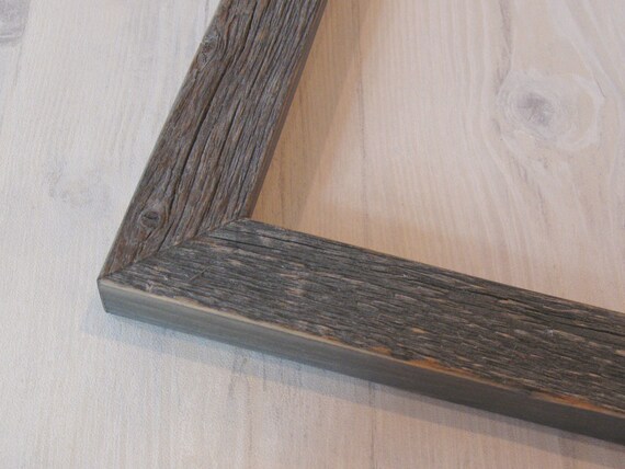 12x18 Gray Barnwood Picture Frame Home Decor White Mat With
