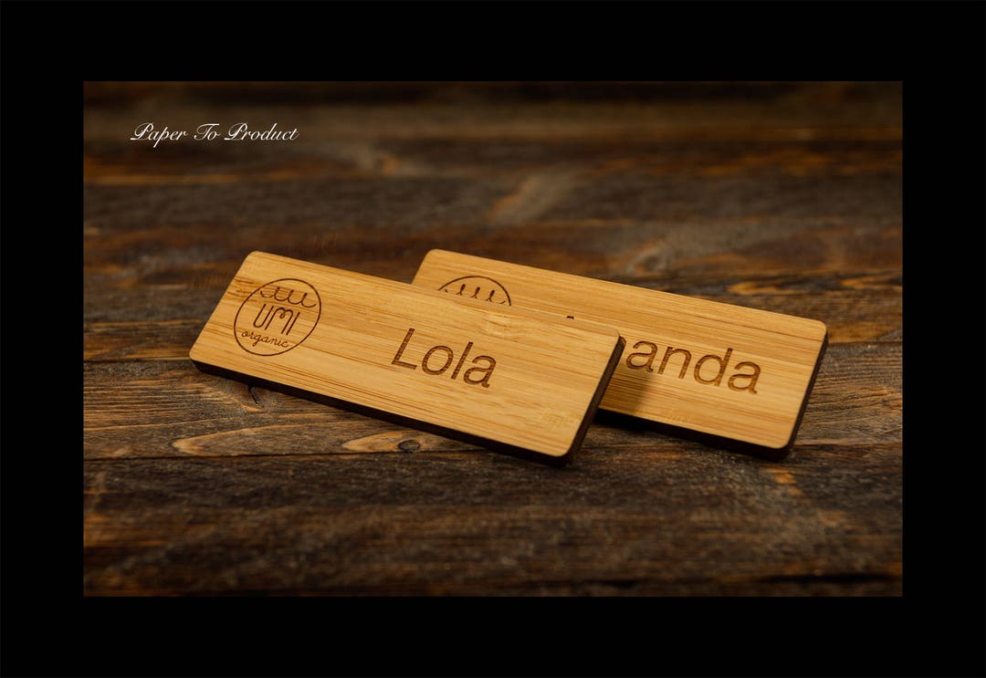 Custom Name Plate Tag Engraved Logo Work Tag Magnetic Pin Job Business ...