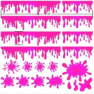 Large Pink Slime Stickers and Borders for Ghostbusters and Sci-Fi Decorating