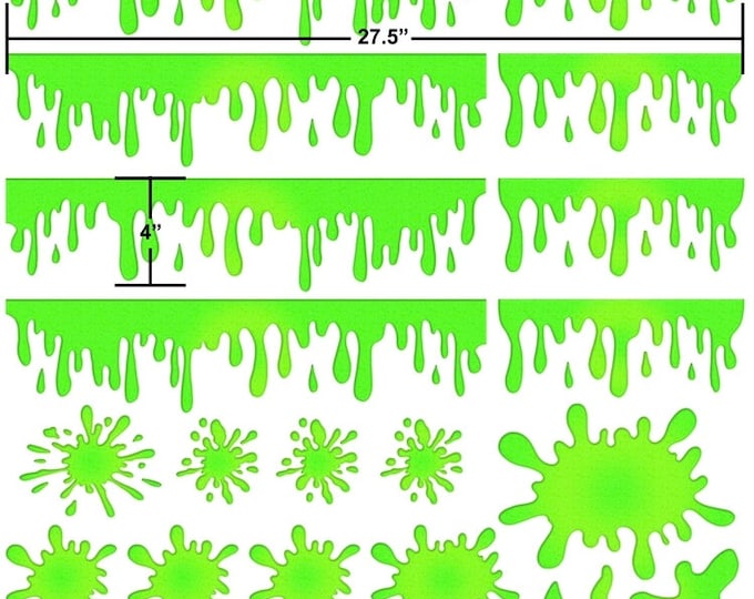 Large Slime Stickers and Borders for Ghostbusters or Sci-fi Decorating ...