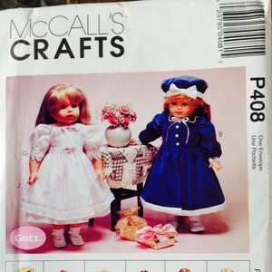 P408 McCall&#39;s Crafts DOLL CLOTHS 18&quot; Doll UNCUT dresses