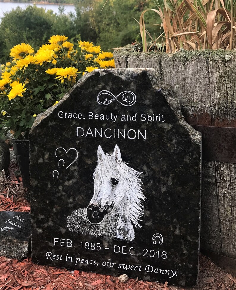 Horse Memorial Stone / Horse Memorial Grave Marker W/granite Etsy UK