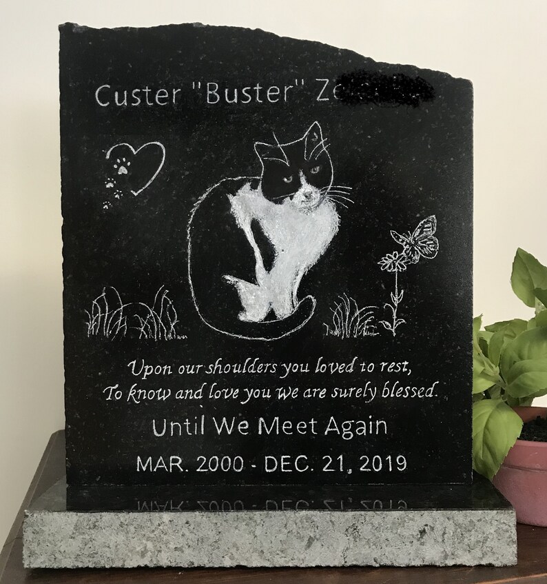 Pet Memorial/cat Dog Memorial Marker/rough Cut Stone Polished Etsy