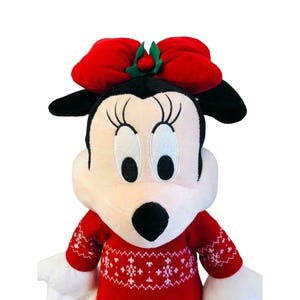 Disney Minnie Mouse Standing Stuffed Doll Plush Red Dress Toy Red 25" Toy Mice image 3
