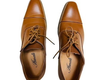 Amali Mens Oxford Dress Shoes Brown Cap Toe and Lace-up Size  display picture 2