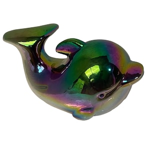 Vintage K’s Collection Collectible Decoration Dolphin Figurine Lusterware Multi 7&quot;