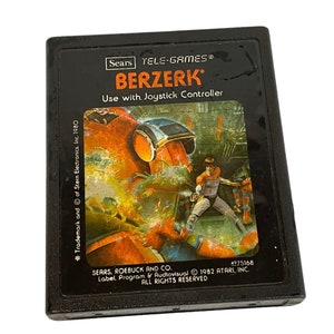 Vintage Atari 2600 Video Game Sears Tele Games Berserk Black 1982