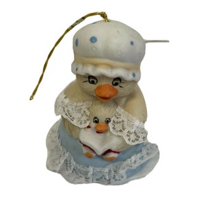 Ornament Caring Critter Chimer Momma Duck with Baby Duck by Jasco 3&quot;
