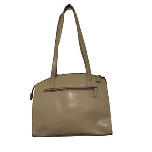 LIZ CLAIBORNE Accessories Womens Tan Leather Zip Exterior Pouch Double Strap Bag