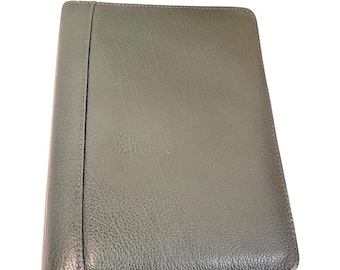 Franklin Covey Dark Green Leather Zip Around Personal Planner Organizer Binder